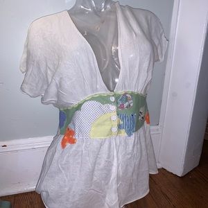 Anthropologie hippie boho patchwork kimono blouse